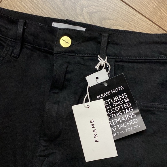 NWT FRAME Le Vintage Bermuda Frayed Denim Shorts - Picture 6 of 9